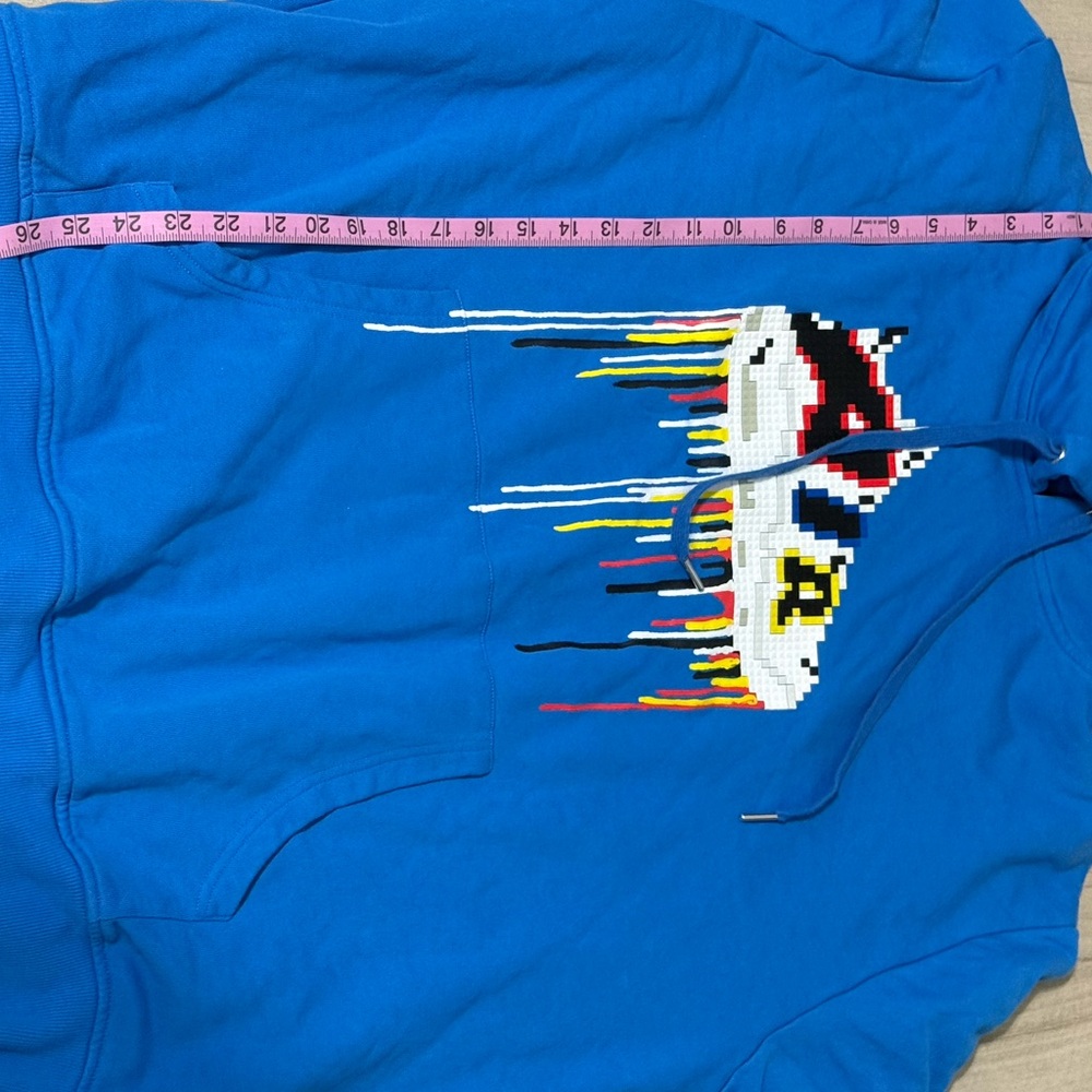 Mostly Heard Rarely Seen Jordan Air Blue Pixel Graphic Hoodie Multicolor Print